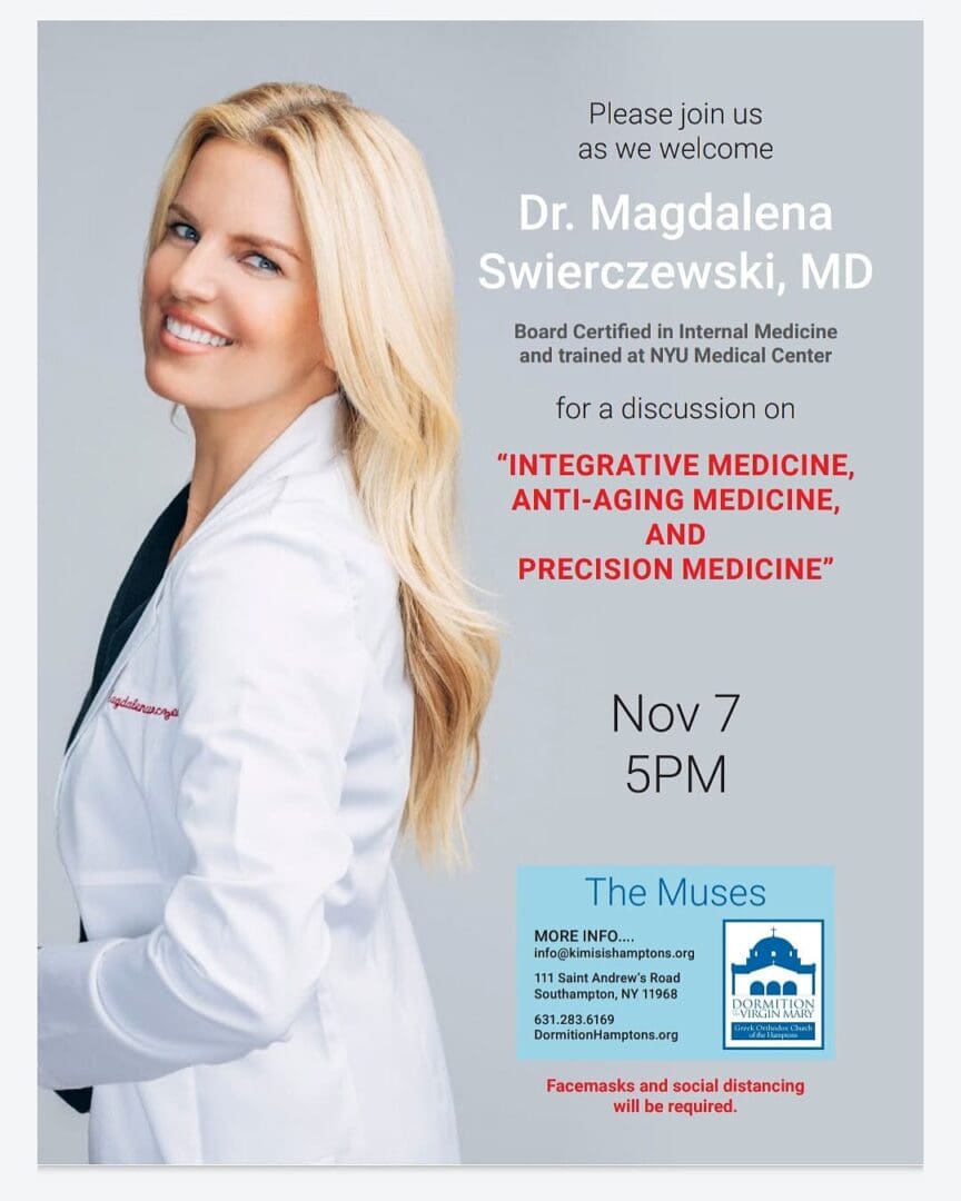 A poster of dr. Magdalena swierczewski, md