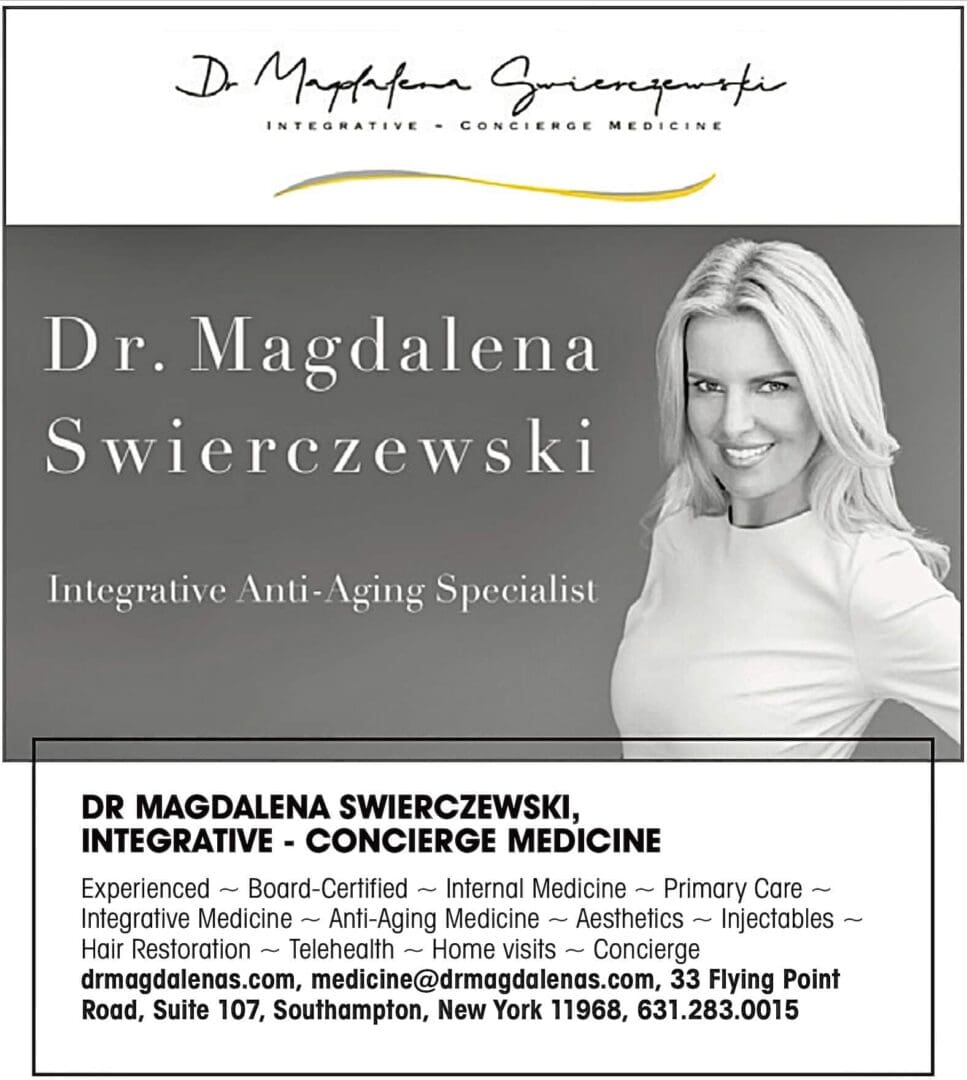 A picture of dr. Magdalena swierzewski 's ad for her cosmetic surgery business