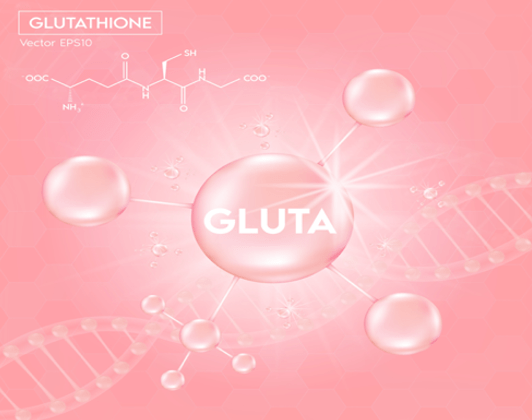 A pink background with bubbles and dna strands.