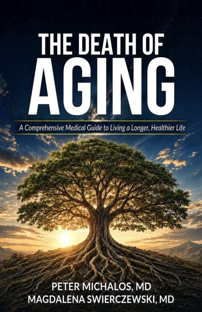 Book cover: "The Death of Aging" with tree